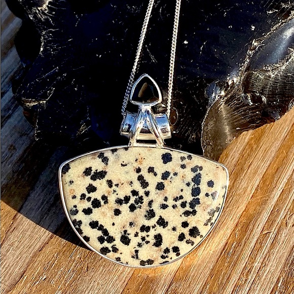 Dalmatian Jasper & Onyx Necklace - Picture 3 of 16